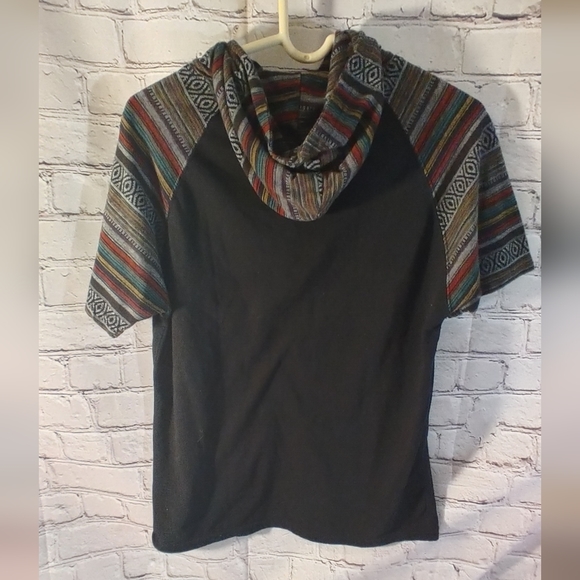 Beautiful Giant Aztec Southwest Print Hooded Shirt Small - Picture 2 of 9